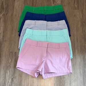 J. Crew Women's Shorts in Green, Royal Blue, Light Blue, Aqua, and Lavender